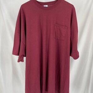 Port & Company Big and Tall Red Burgandy Short Sleeve Tee